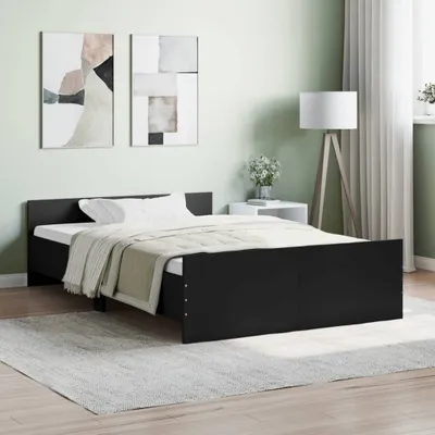 Image de Maison Exclusive - Sommier avec tête et pied de lit, noir, 120 x 200 cm