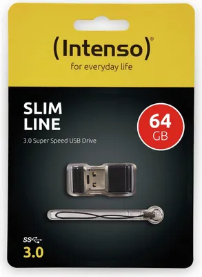 Produktbild von Intenso Slim Line 64 GB, USB 3.0, Kappe, 20 x 15 x 7 mm