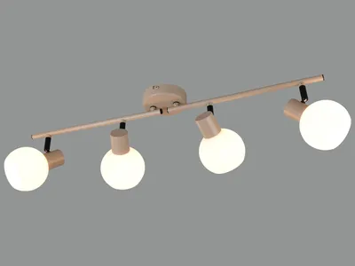 Immagine prodotto di Plafoniera, metallo, beige caldo, E14, 4 luci, orientabile, L 70 cm