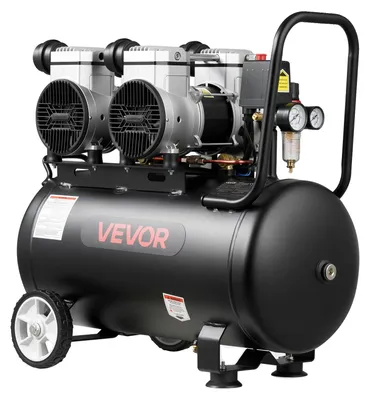 Immagine prodotto di Compressore ad aria compressa VEVOR da 3 kW, compressore oil-free con serbatoio da 50 litri, compressore silenzioso con portata di 255 l/min a 6,2 bar e pressione massima di 8 bar, compressore portatile dotato di ruote e maniglia, ideale per officine e appassionati del fai da te