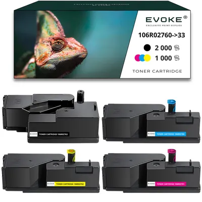 Immagine prodotto di 4x toner per Xerox 106R-6020B 106R02763 CMYK = nero + blu + rosso + giallo | Ricambio per XEROX Phaser 6020 6020BI 6022 6027 WorkCentre 6025