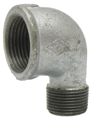 Image de Coud coudé en fonte galvanisée, angle de 90 degrés, 1 pouce, modèles GZ et GW