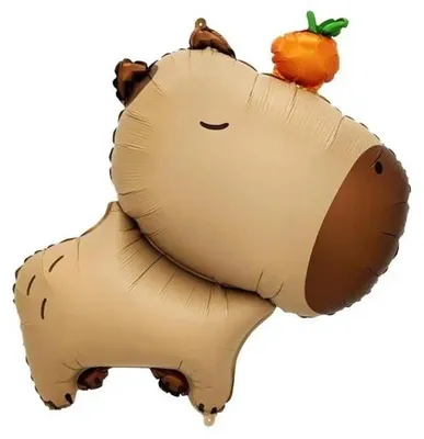 Image de Ballon en plastique « Capybara et orange » 47 x 64 cm