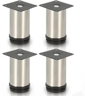 Produktbild von 4 Stücke Verstellbare Sitzstangen Zylindrische Sitzstangen für Sessel Edelstahl (Höhe 120 mm)