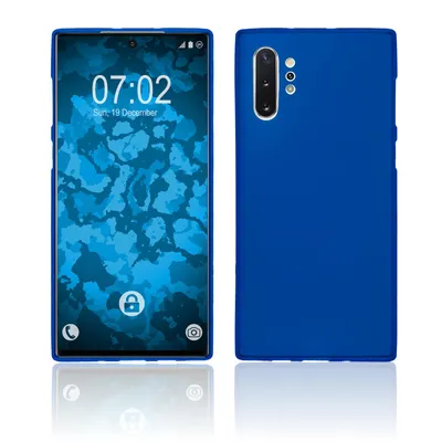 Produktbild von PhoneNatic Case kompatibel mit Samsung Galaxy Note 10+ - blau Silikon Hülle matt Cover