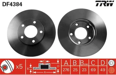 Produktbild von TRW Bremsscheiben (2 Stück) Vorderachse DF4384