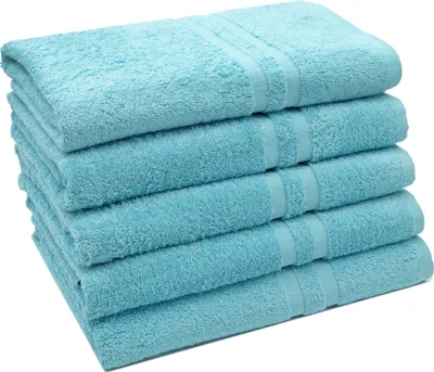 Produktbild von 5er Set Duschtücher, 70x140 cm, 100% Baumwolle, aqua (türkis)
