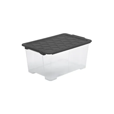 Produktbild von Rotho Aufbewahrungsbox 44L Evo Safe Keeping - Kunststoffbox 59,0 x 39,5 x 28,0 cm - Stapelbox mit Deckel - Lagerbox Kiste sicher verschliessbar