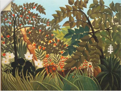 Produktbild von ARTland Wandbild, selbstklebend Exotische Landschaft mit Affen Größe: 40x30 cm