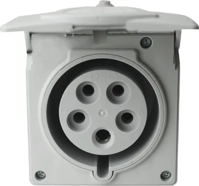 Obrázek produktu pro Zásuvka CEE s výklopným krytem Zásuvka pod omítku 32A 5P 400V IP44