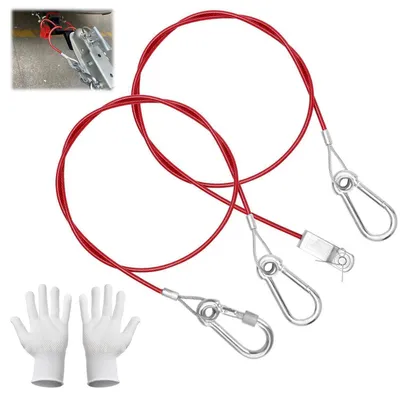 Produktbild von Abreißseil Anhänger 2 Stück, Rostfreies Fangseil mit Karabiner, 1000 MPa Zugfestigkeit, für Anhänger und Wohnwagen