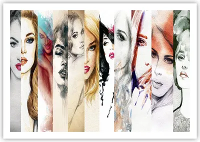 Produktbild von Poster - Poster ohne Rahmen - Frauen Schönheit Dame Illustration - 100x70 cm - Wand Bild - Wanddeko - Wandbilder - Kunstposter - Wandposter - Bilder - Kunstdruck - Wandbild - P2XAA100x70-3012