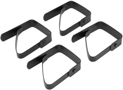 Produktbild von Unyqoos® Edelstahl Tischdeckenklammern Set (4) – dreieckige, rutschfeste Tischtuchklemmen für Party & Picknick, rostfrei, für Tischstärke bis 6 cm
