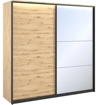 Produktbild von Schiebeschrank QUANT QS01 artisan eiche + schwarz