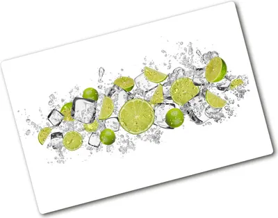 Produktbild von Tulup Glas Herdabdeckplatte - 80x52 cm - Glaskeramikkochfeld-Abdeckung Spritzschutz Glasabdeckplatte - Einteilig - Essen & Getränke - Limette Eiswürfel - Grün