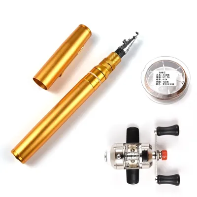 Image de Canne à pêche en forme de stylo, canne à pêche de poche, canne à pêche télescopique, mini-canne à pêche, canne à pêche avec moulinet, canne à pêche en forme de stylo, canne à pêche portable