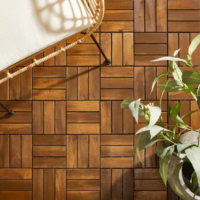 Produktbild von home24 Terrassenfliese - 33er-Set - Akazie Massiv
