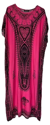 Imagen del producto de Vestido tipo caftán con estampado africano en color rosa