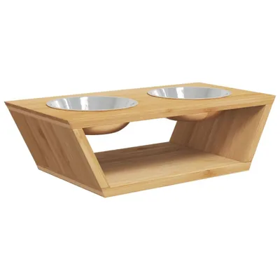 Obrázek produktu pro vidaXL Zvýšené misky pro psy 35,5x18x10,5 cm Bambus