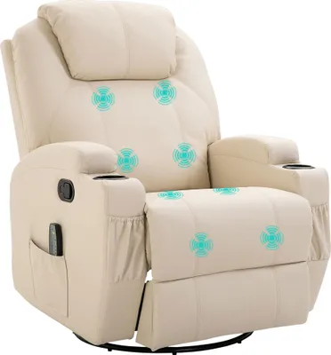 Produktbild von Massagesessel Elektrisch Relaxsessel Fernsehsessel Massagefunktion 5 Massage-Modi Liegefunktion Kunstleder Holz Metall Schaumstoff  84 x 92 x 109 cm