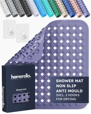 Imagen del producto de Alfombrilla antideslizante para ducha, 53x53 cm, color lila, para el baño