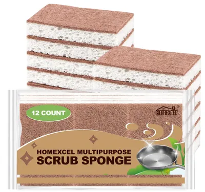 Imagen del producto de Esponjas naturales, 12 unidades, antirasguños, para la cocina