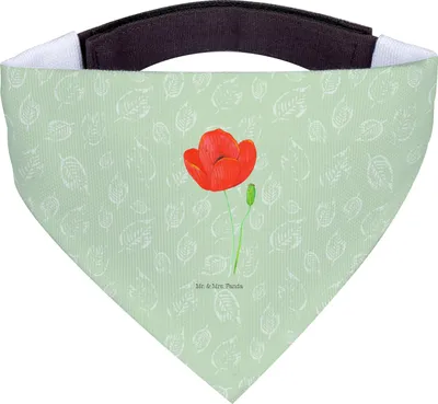 Produktbild von Mr. & Mrs. Panda Tuch Blume Mohnblume - Blattgrün - Geschenk, Selbstliebe, Hundehalstuch, Motivation, Garten, Hunde Halstuch, Respekt, Für, Religion, Mohn, Hund