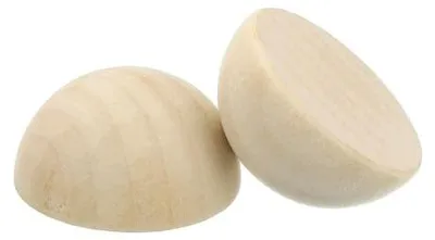 Zdjęcie produktu dla Koraliki drewniane półkule naturalne do rękodzieła DIY zestaw 15 szt.