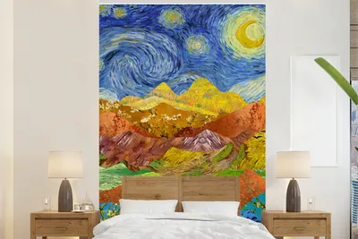 Produktbild von MuchoWow® Fototapete für Wohnzimmer oder Schlafzimmer Wandtapete Vinyl Motivtapete Van Gogh - Alte Meister - Malerei - 225x350 cm - Schlafzimmer tapete