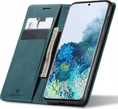 Image de Etui téléphone avec rabat SPACECASE Wallet pour Galaxy S20 Ultra Bleu