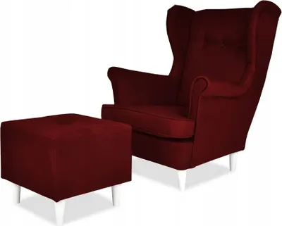 Produktbild von Family Meble Ohrensessel mit Hocker Ari Relaxsessel Skandinavisch Loungesessel Fernsehsessel Für Wohnzimmer Esszimmer Schlafzimmer Büro (SW 09)