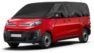 Obrázok produktu pre Vodotesný kryt na auto, vhodný pre model Citroen Jumpy (krátka verzia), rok výroby 2016-2025, typ "polovičná garáž", odolný voči UV žiareniu, čierna farba