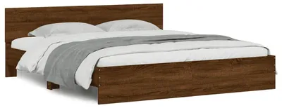 Obrázok produktu pre vidaXL Rám postele s čelom hnedý dubový vzhľad 200x200 cm