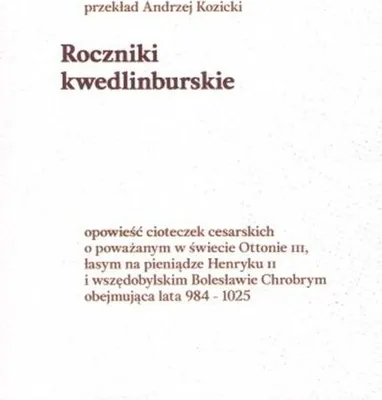 Image de Roczniki kwedlinburskie z lat 984-1025