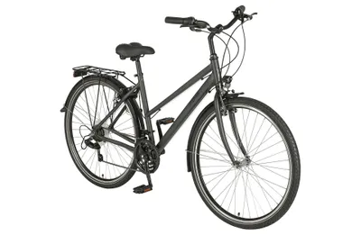 Produktbild von PROPHETE ENTDECKER 100 Trekking Damenrad 28" Nachtgrau Matt – Shimano Tourney 18-Gang, V-Bremsen, LED-Beleuchtung, Alu Rahmen 50 cm