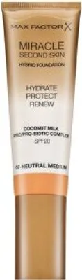 Produktbild von Max Factor Miracle Second Skin, Tube, Creme, Jeder Hauttyp, Feuchtigkeitsspendend, Schutz, Mittel, Neutral Medium