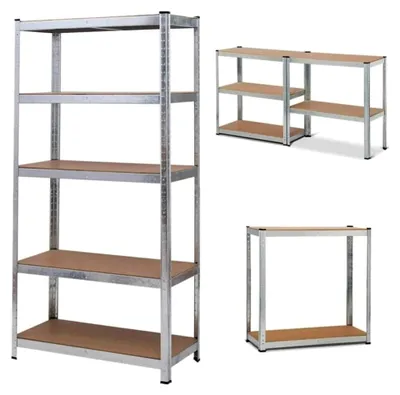 Produktbild von Schwerlastregal für Lager, Keller und Werkstatt, Metallregal mit 5 Regalböden, bis 875 kg belastbar, 180 x 90 x 40 cm, verzinkt