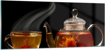 Produktbild von Bilder auf glas - Asien tee geschmack topf - 100x40cm - Glasbilder - Wandbilder - Kunstdruck - zum Aufhängen bereit - Wanddekoration aus Glas - Glas Bilder - Wandbild auf Glas - GAB100x40-2253
