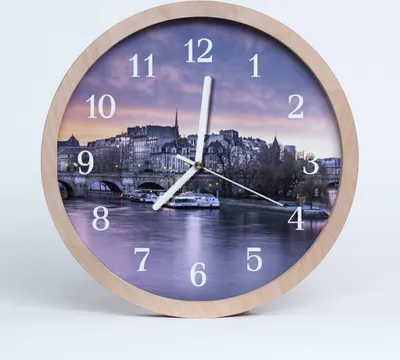 Produktbild von Holzuhr 30fi cm wanduhr - Fluss-Stadt