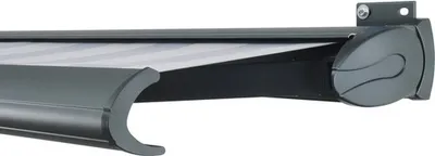 Produktbild von SOLUNA Kassettenmarkise Exclusiv 5,5x3 Stoff Dessin 7109 Gestell RAL 7016 anthrazitgrau Antrieb rechts inkl. Motor und W
