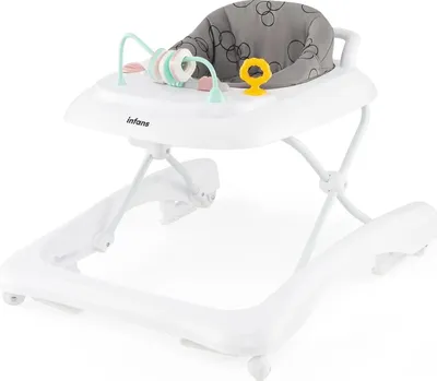 Produktbild von Baby Walker - 3-in-1 Faltbare Lauflernhilfe - Verstellbare Höhe & Geschwindigkeit - Abnehmbare Spielablage - 4 Räder - EN - Für 1–2 Jahre - Grau