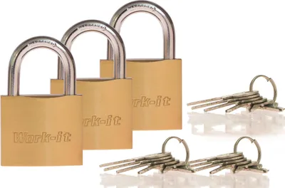 Produktbild von Work It Vorhängeschloss Sicherheitsschloss 25mm gleichschließend 30er Set