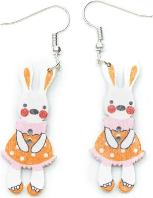 Produktbild von Osterhase Ostern Ohrringe Miniblings Hänger Osterhäschen Hase Häschen Bunny orange