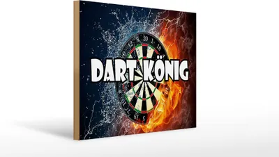 Produktbild von Holzschild  Darts Dart König, 40x30 cm, Holzschilder Spruch Sport Hobby