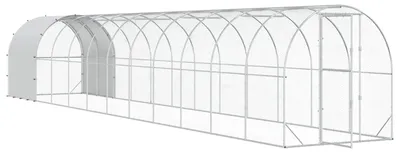 Produktbild von vidaXL Hühnerunterkunft Silber 1200 x 200 x 200 cm Verzinkter Stahl
