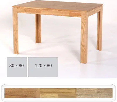 Produktbild von Küchentisch Percy 80 cm 120 cm Esstisch Massivholztisch Esszimmer, Holzart:Kernbuche lackiert, Größe:80 x 80cm