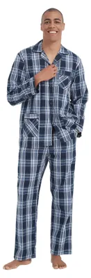 Immagine prodotto di Set di pigiami da uomo in cotone a righe - Azzurro chiaro