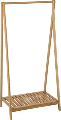 Produktbild von Happyment Kleiderständer Fery mit Ablage – Kleiderschrankn-Organizer – Schuhregal – Kleiderschranknständer – Schlafzimmer – Kleiderschrank Holz – Braun