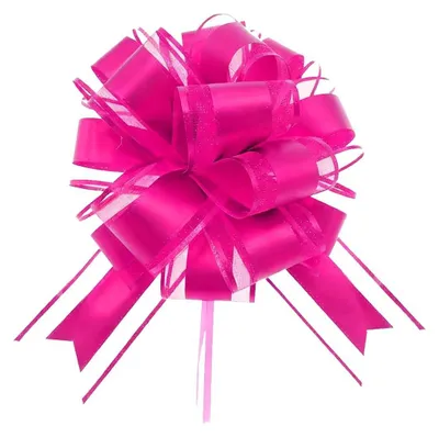 Geschenkschleife rosa, 25 cm Ø, Zugschleife für Geschenke