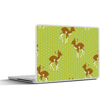 Produktbild von MuchoWow® Laptop Aufkleber Sticker Cover Muster - Hirsche - Punkte 36.5x27.5 cm - Laptop-Sticker